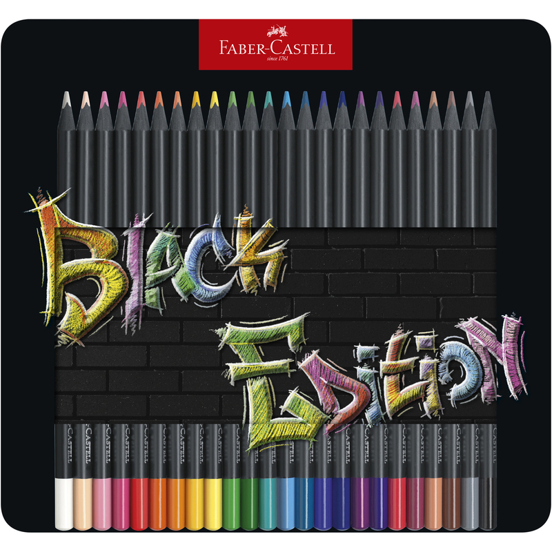 Faber-Castell Farbstifte Black Edition, 24er Schachtel, assortiert