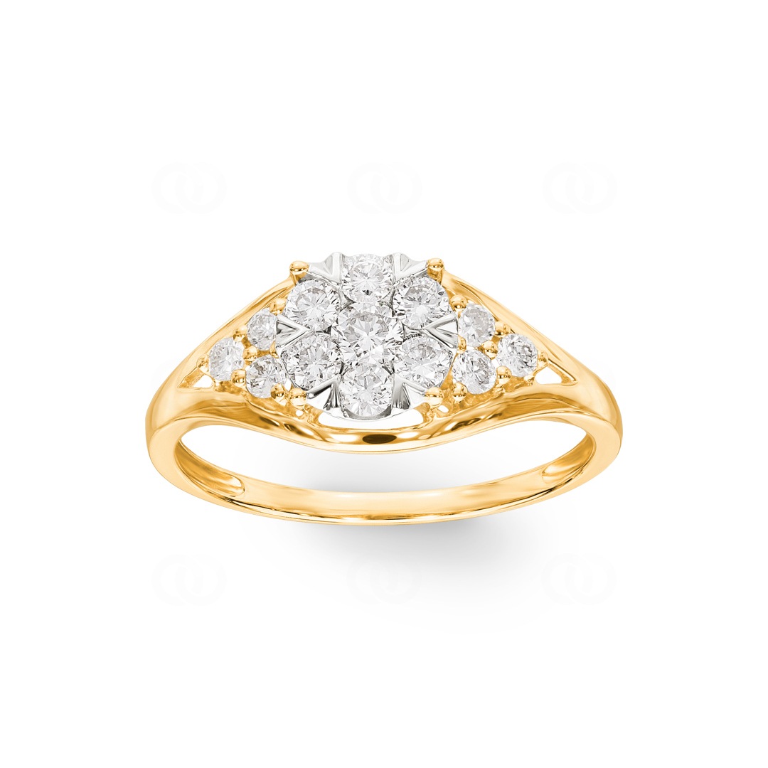 0.49 Karat Diamantring 750/18 K Gelbgold