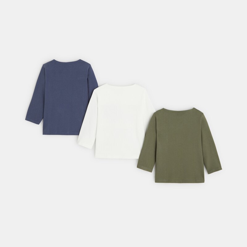 T-shirt maille uni (lot de 3) vert bébé garçon Vert