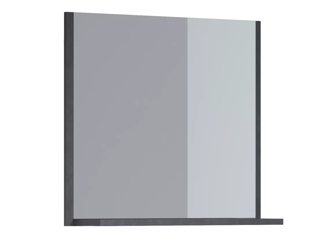 Miroir mural avec étagère - Mélamine - Gris - 83 - 72 - 18 cm