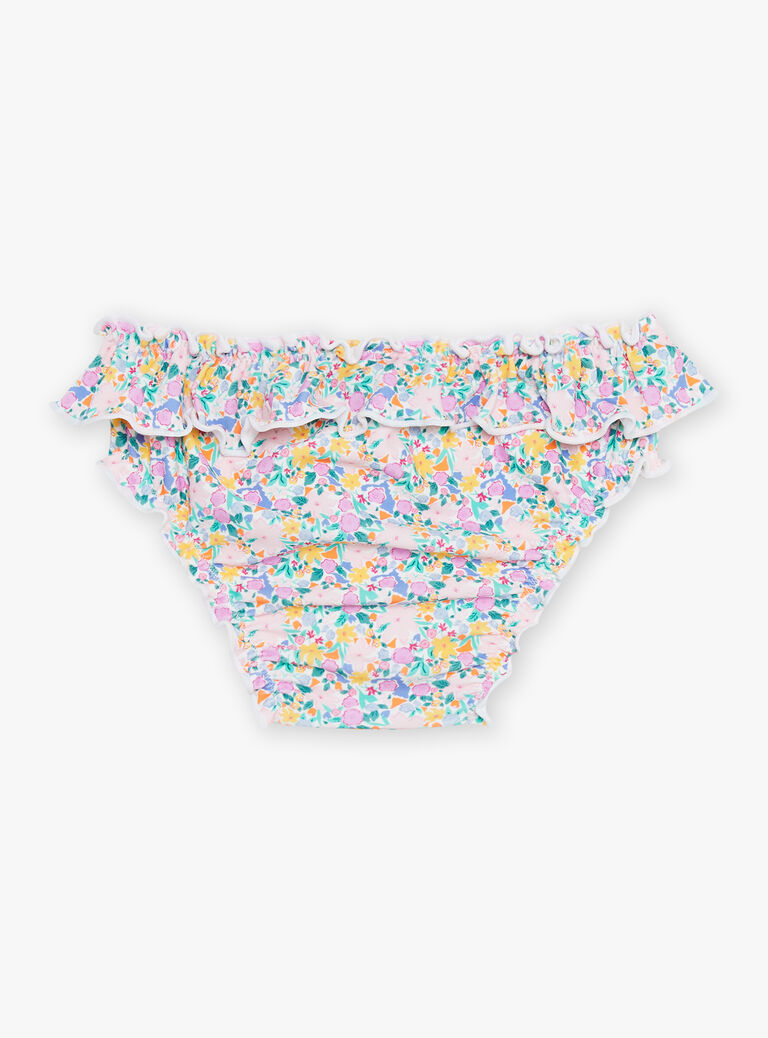 Maillot de bain rose et vert à imprimé fleuri