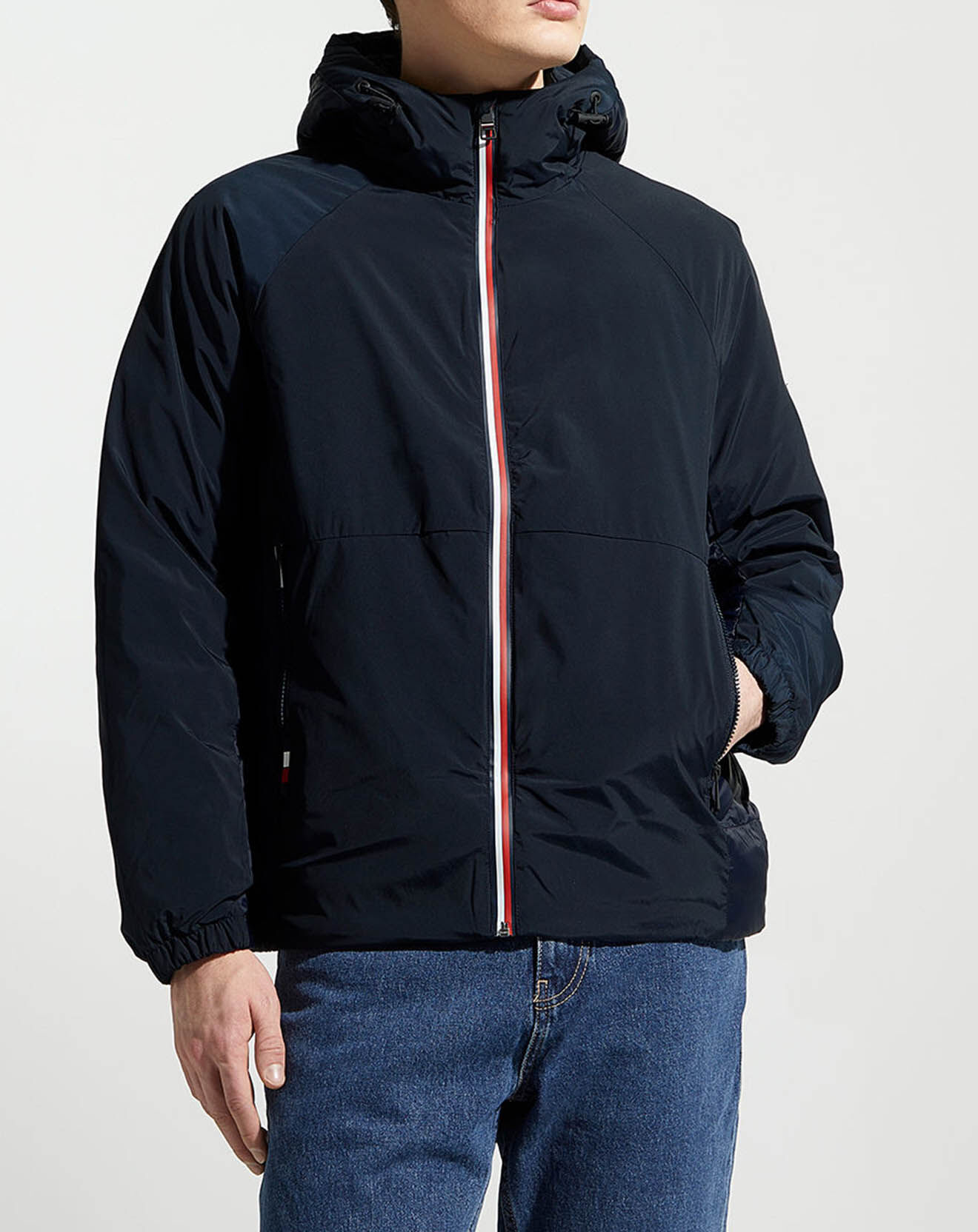 Tommy Hilfiger Blouson à capuche Mix Media bleu marine