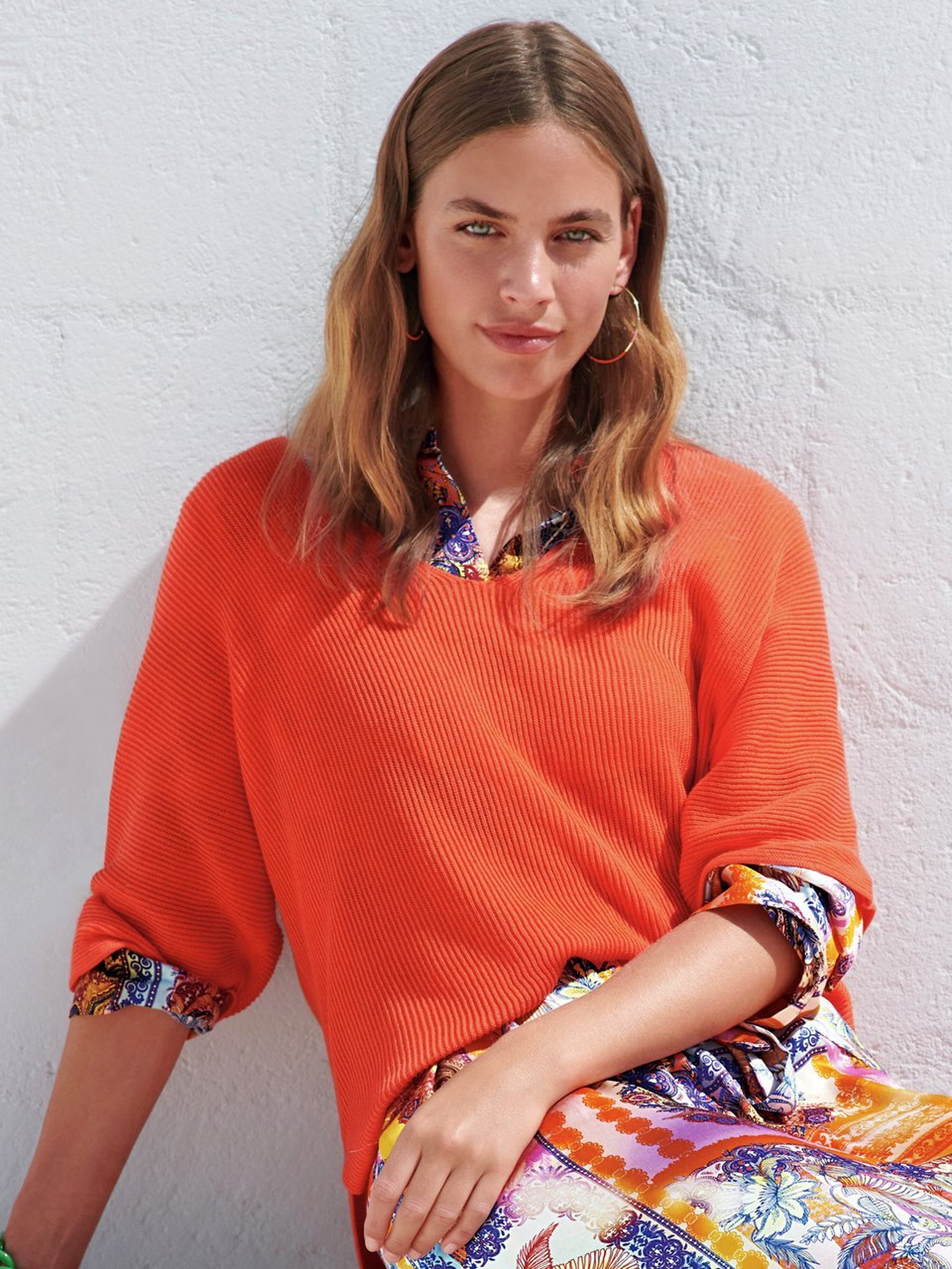 V-Pullover aus 100% Baumwolle Supima