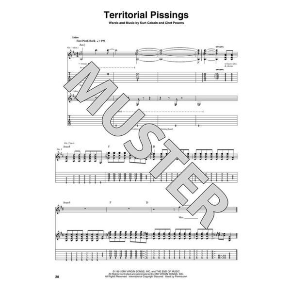 Hal Leonard Nirvana Nevermind Guitar