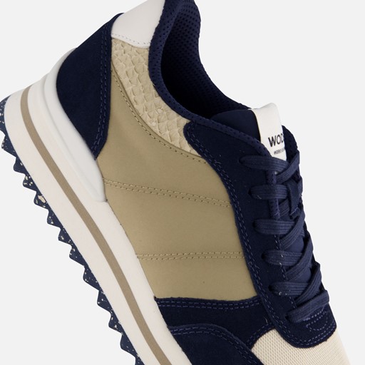 Woden Ronja Plateau Sneaker blauw Leer