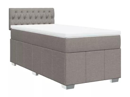 Sommier à lattes de lit avec matelas Taupe 90x190 cm Tissu