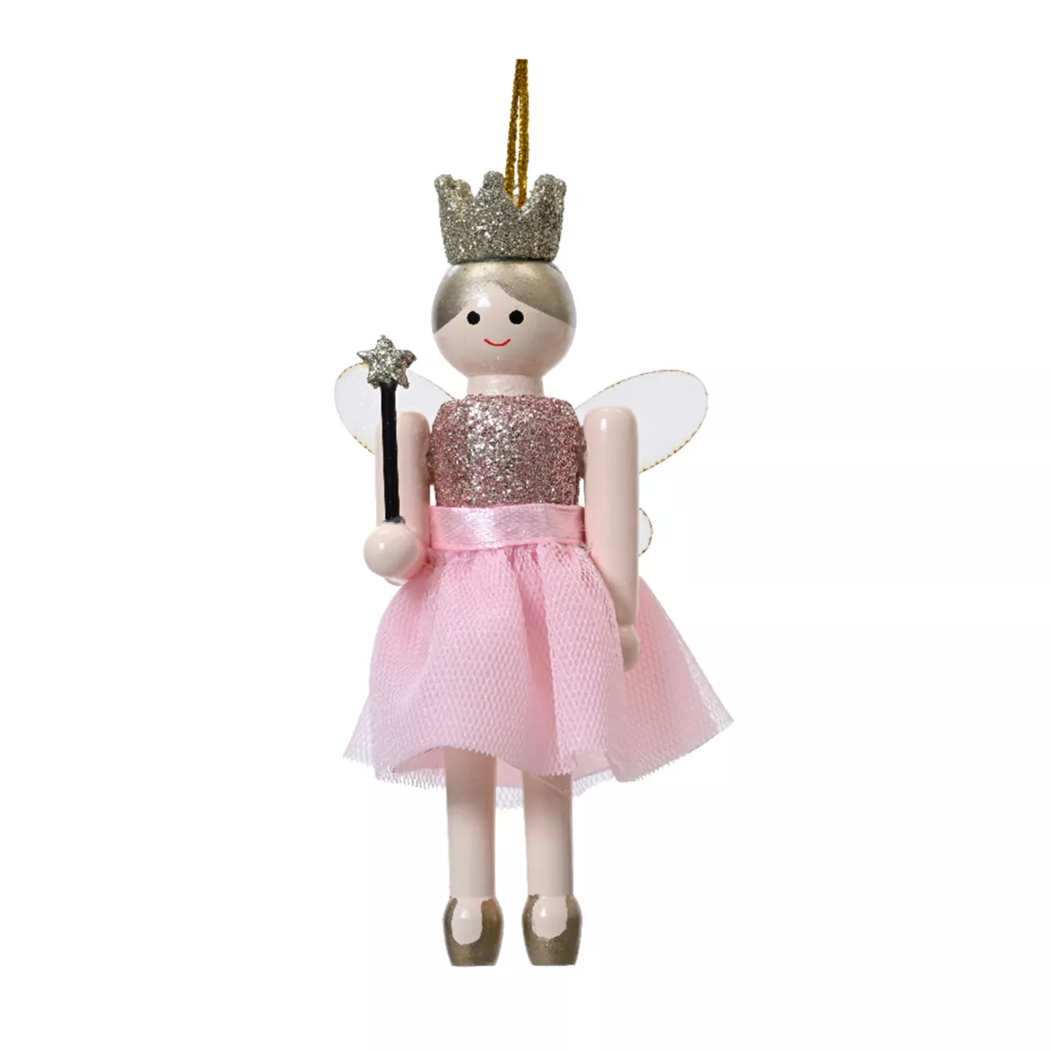Casse-noisette à suspendre (H12 cm) Fée princesse Rose