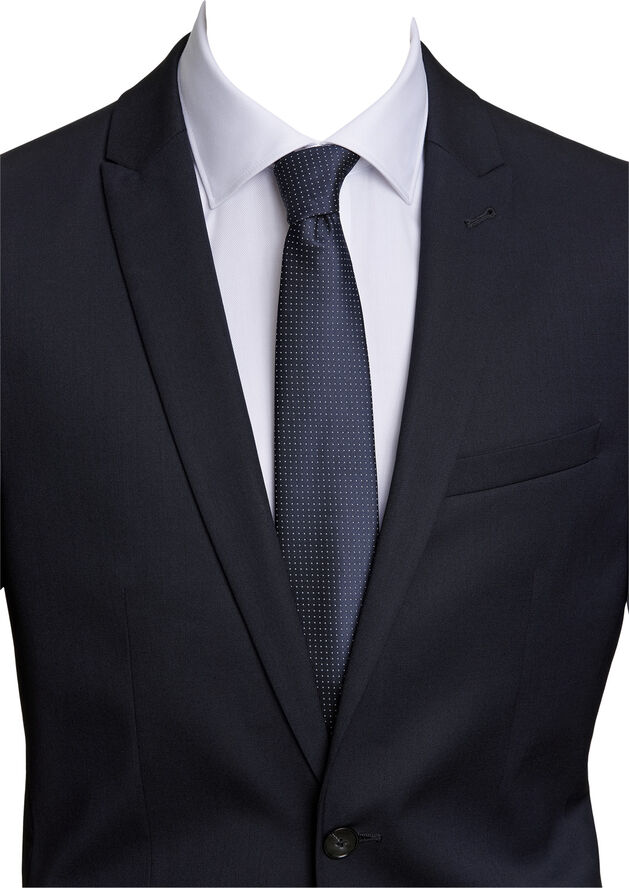 Lindbergh Polyester tie with dots 7 cm Navy