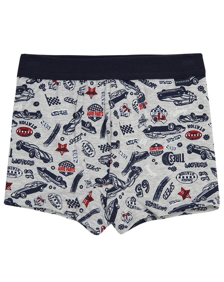Boxershorts NO. 1 in hellgrau melange/blau