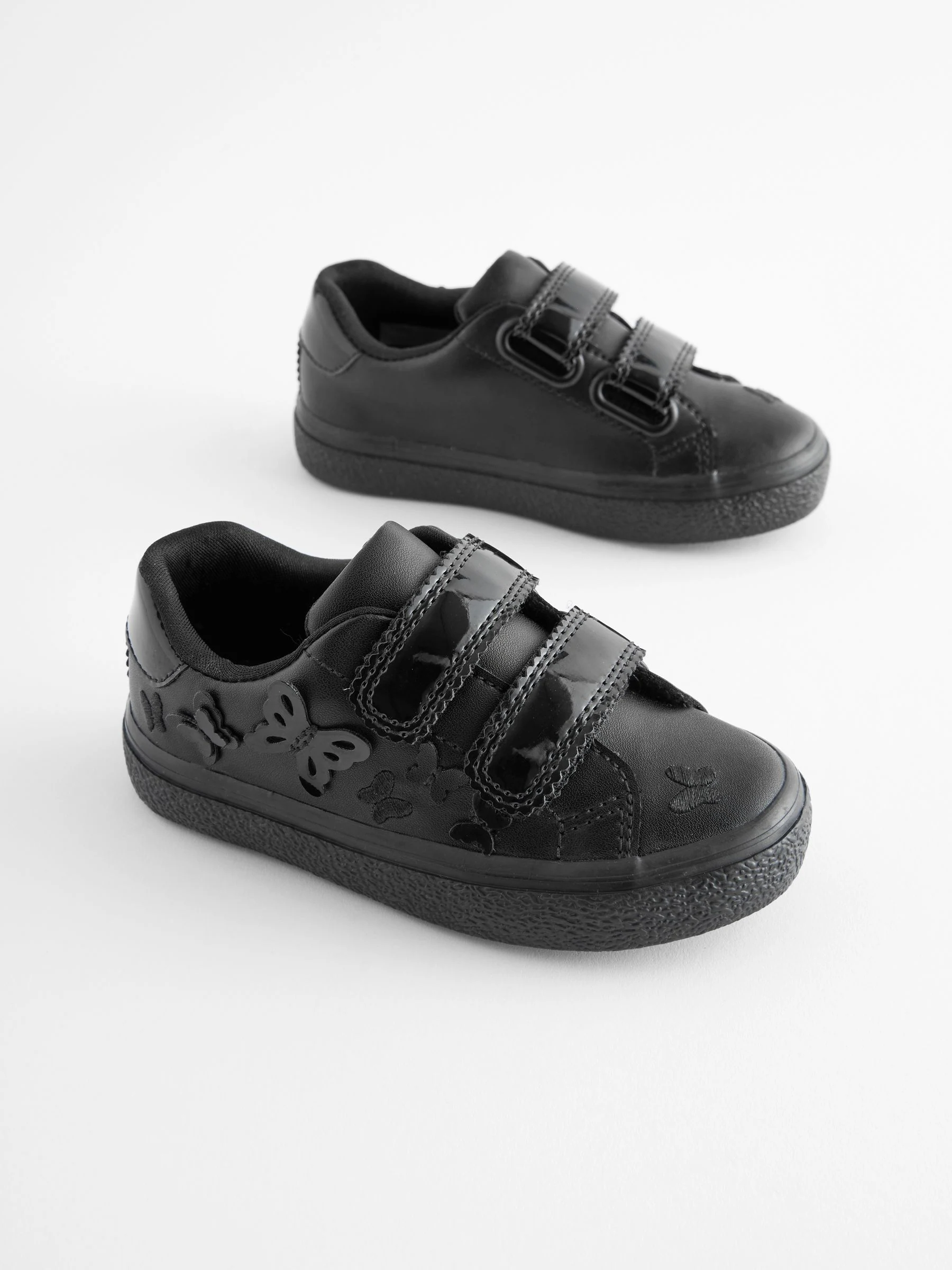 Zwart - 2V vlinder schoolsneakers