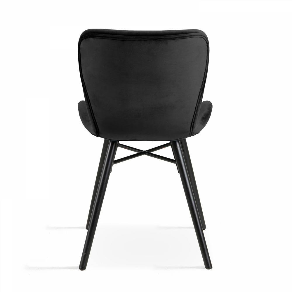 Lot de 2 chaises en velours noir