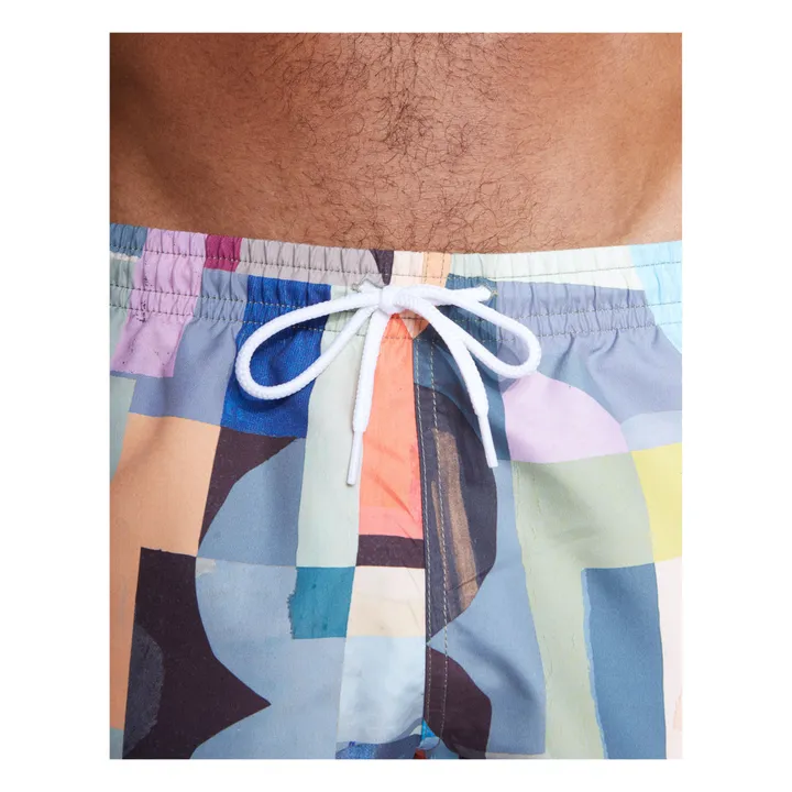 Olow Short de Bain Abstract Fibres Recyclées | Bleu
