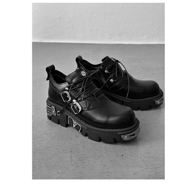 Malnia Home - Punk Platform Buckled Lace Ups