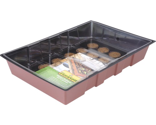 FloraSelf binnenkas, vensterbankkas 35x24x11 cm, inclusief 24 turfkorrels en koepel