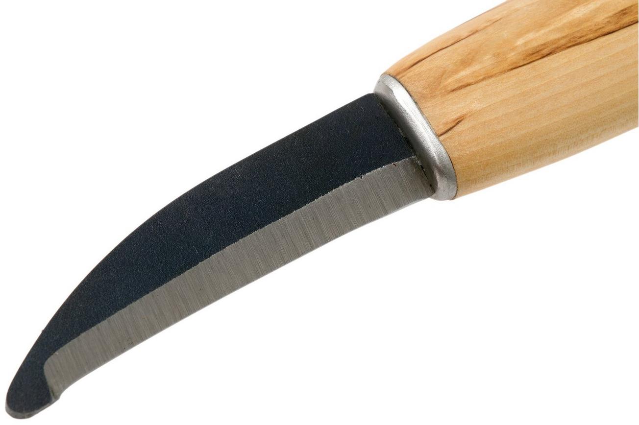 Roselli Opening Knife R161 Round Tip, leather sheath, jachtmes
