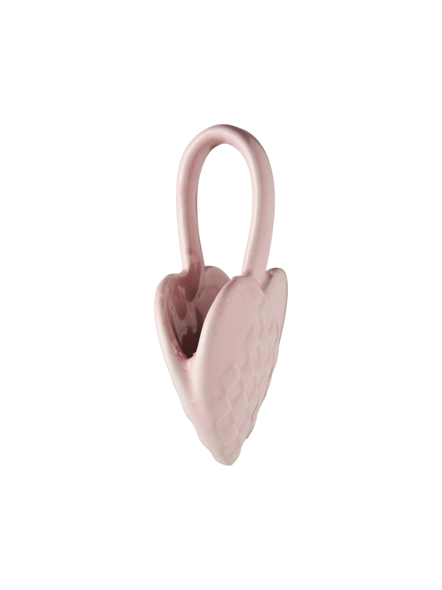 Hjerte til ophæng | Porcelæn. 5,9 x 9,2 cm. | Rose