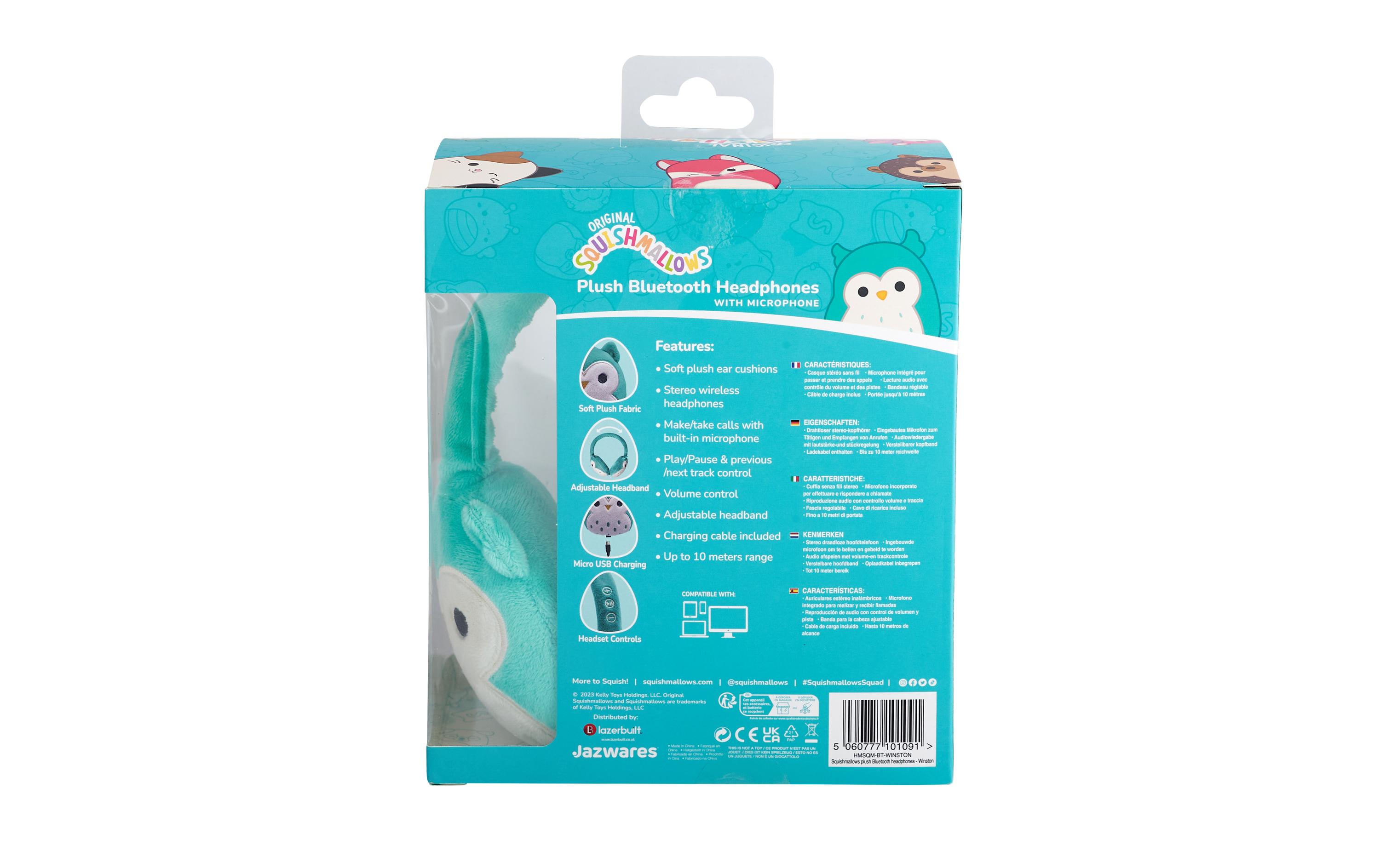 Kinderkopfhörer Winston Bluetooth Türkis/WeissKabellose Plüsch-Kopfhörer