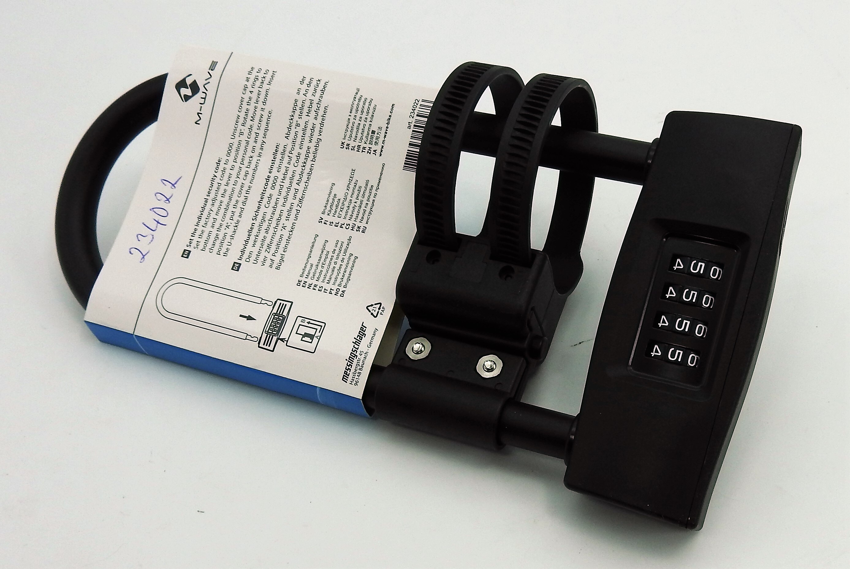 Dickes starkes M-WAVE B 260 Zahlen Bügelschloss 14mm mit Halter