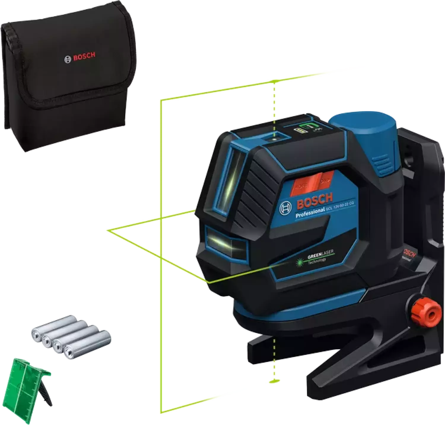 Bosch GCL 12V-50-22 CG 12V accu Kruislijnlaser in tas (inclusief batterijen)