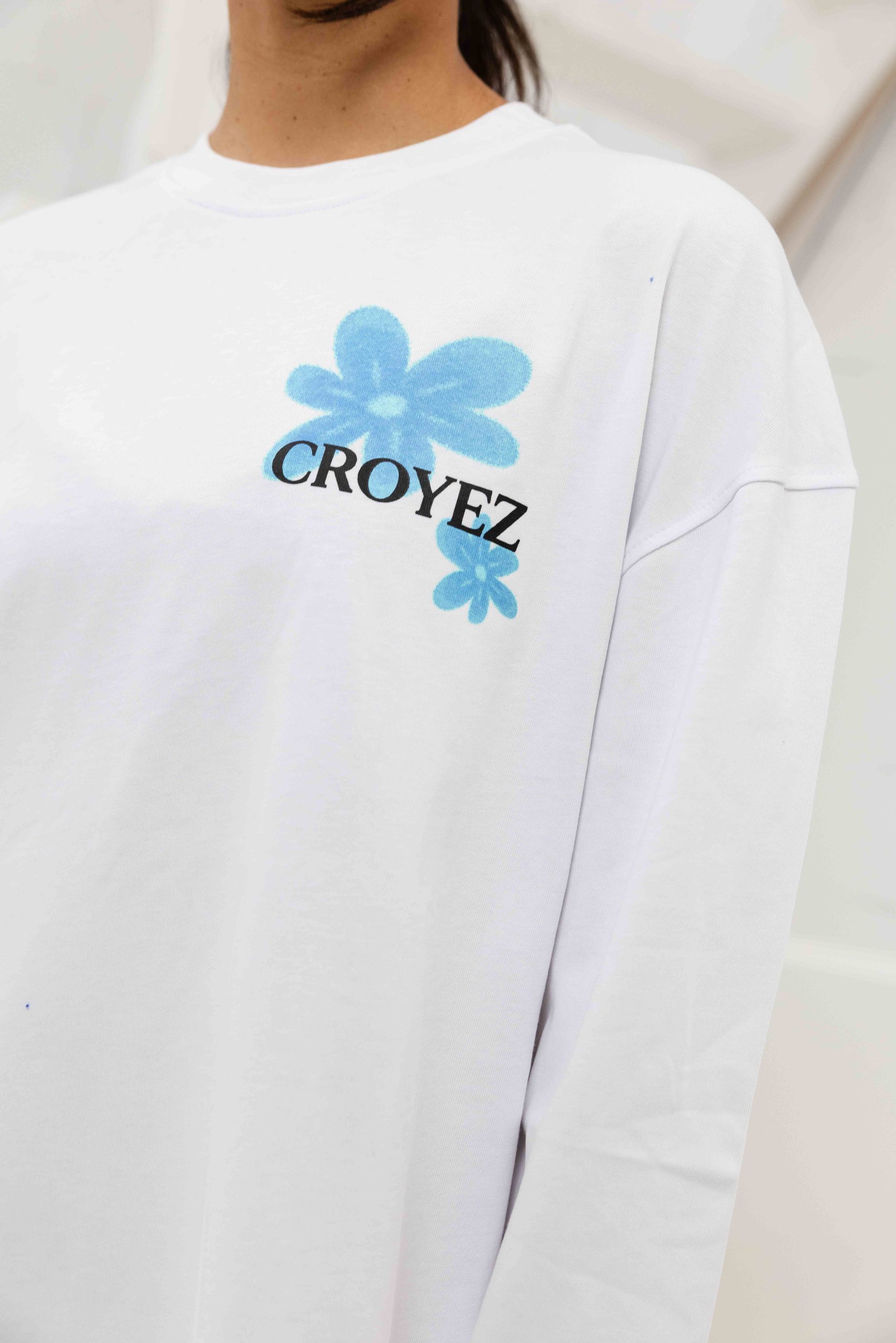 Croyez Botanique Longsleeve Dames Wit/Blauw