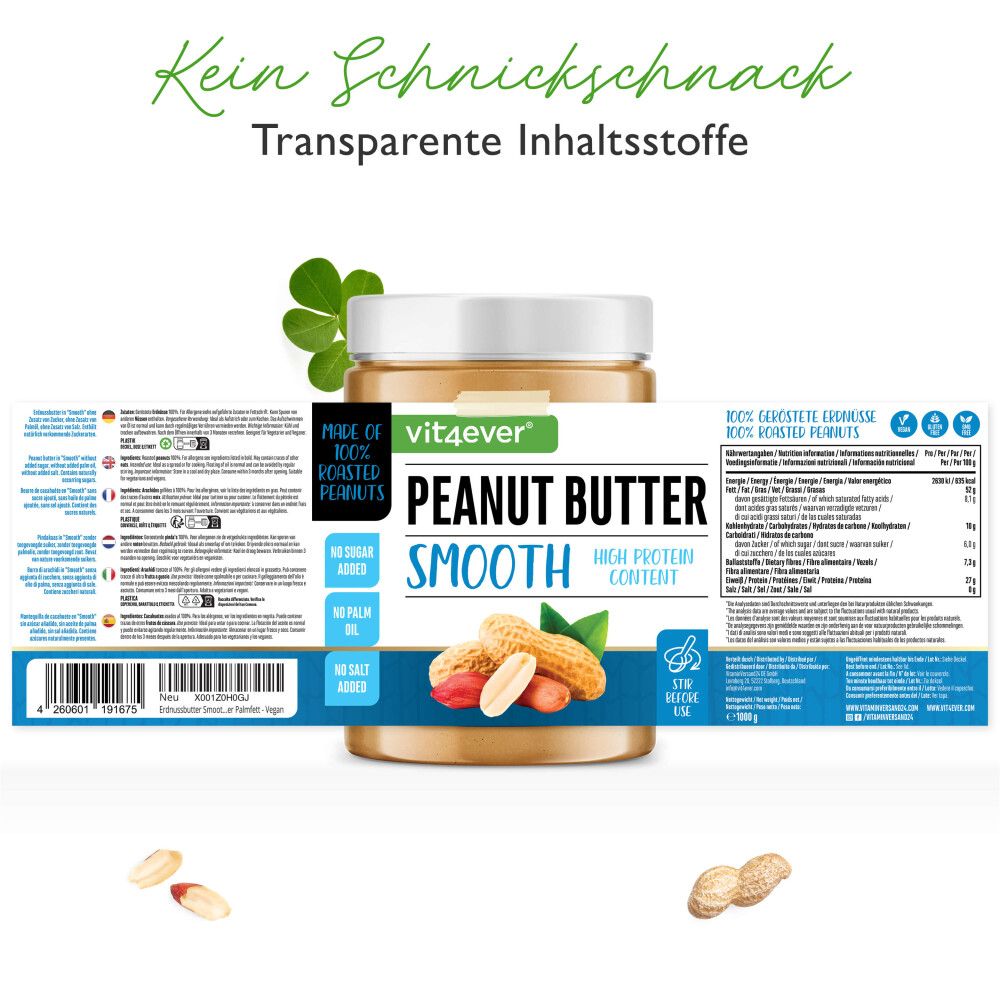 vit4ever 100% Erdnussbutter (SMOOTH)