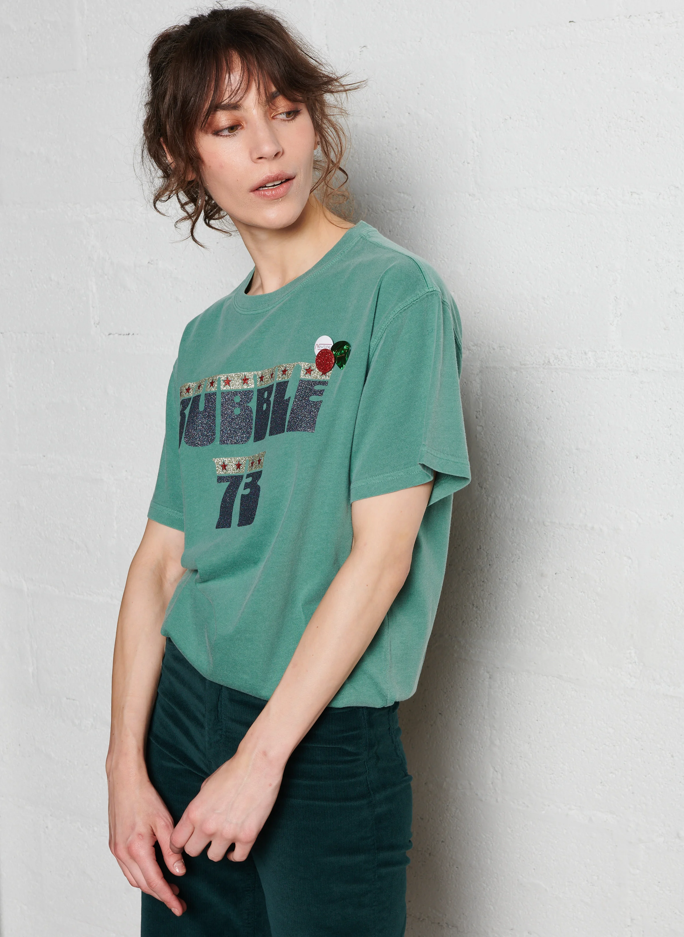 TRUCKER BUBBLE - Tee-shirt droit col rond sérigraphié en coton | Vert