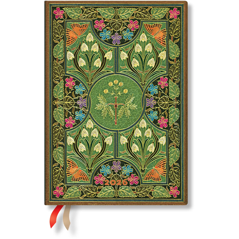 Paperblanks Agenda 2026 Midi, Poésie en Fleurs, Hardcover, französisch, 1 Woche / 2 Seiten