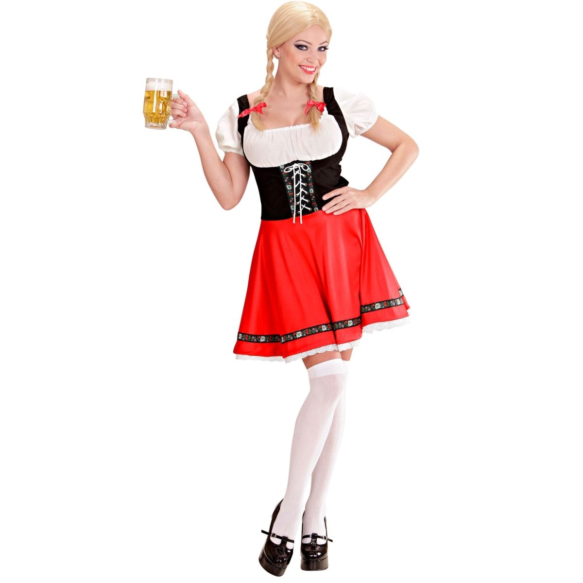 Rood Witte Dirndl Jurk Oktoberfest Dames