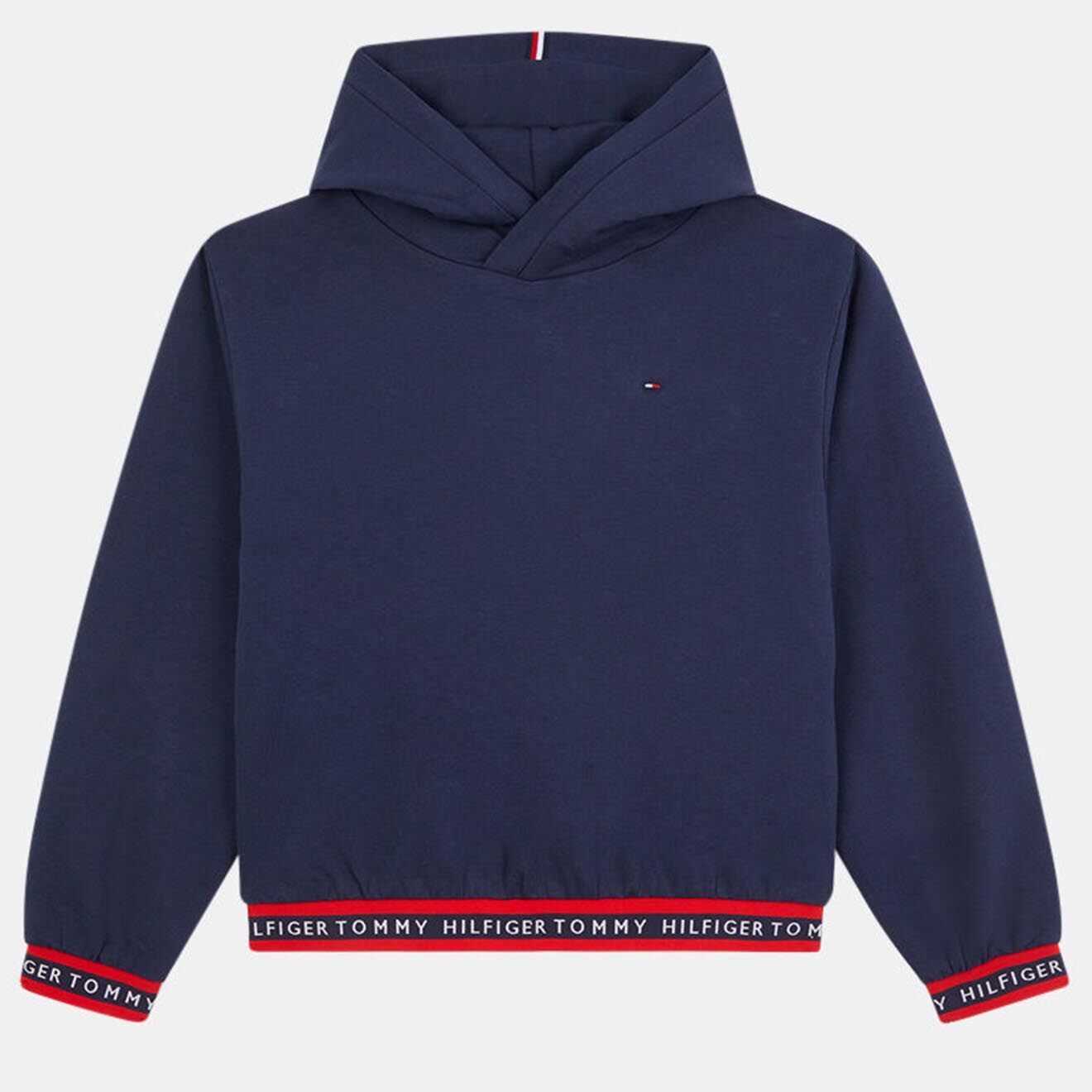 Tommy Hilfiger Sweat à capuche en Coton biologique bande logo bleu marine