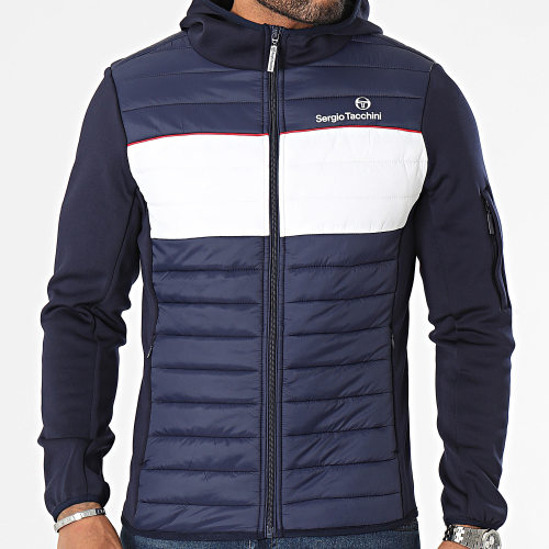 Veste Zippée Capuche Tam 40390 Bleu Marine Blanc