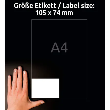 Avery Zweckform 3427 Universal-Etiketten,A4 mit ultragrip,105 x 74 mm, 100 Bogen/800 Etiketten, weiß