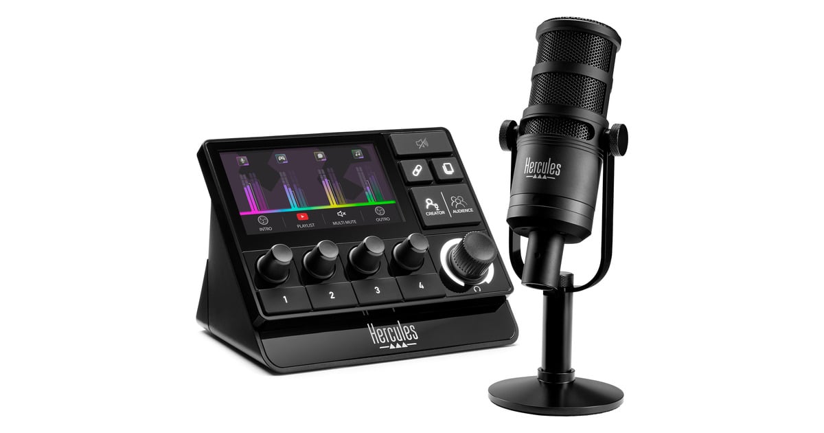 HerculesStream Essentials Kit mengpaneel  (Zwart, Stream 200 XLR + HXD-700)