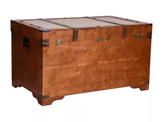 Coffre en bois marron 80x49x45,5