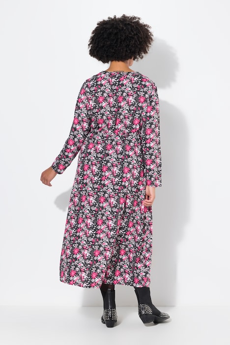 Maxikleid, A-Linie, Blumen-Camouflage Druck