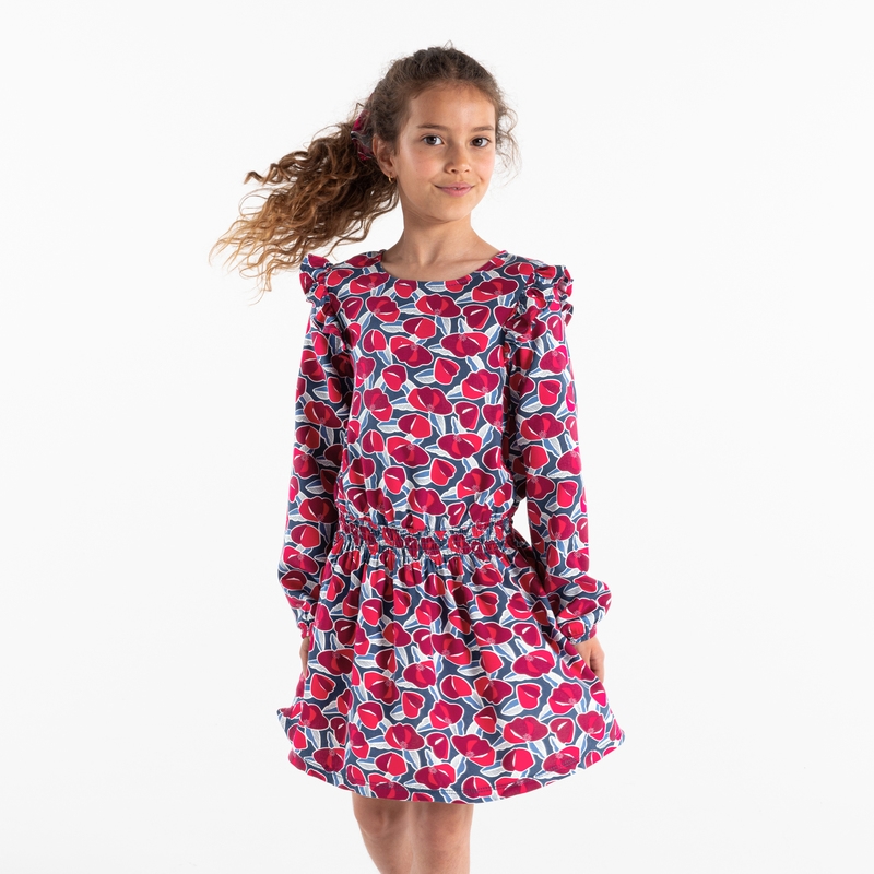Robe courte imprimée rose fille