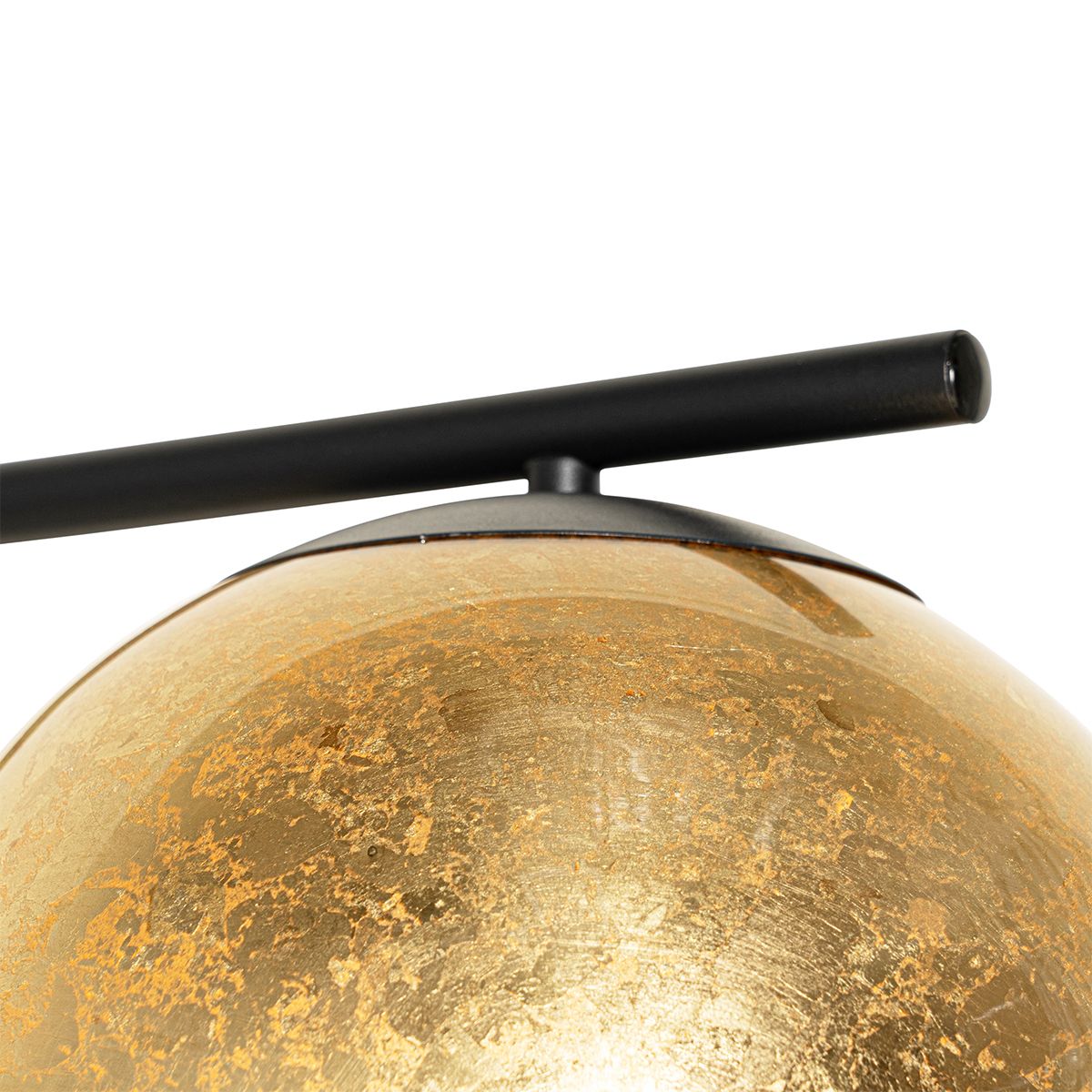 Design vloerlamp zwart met goud glas - Bert