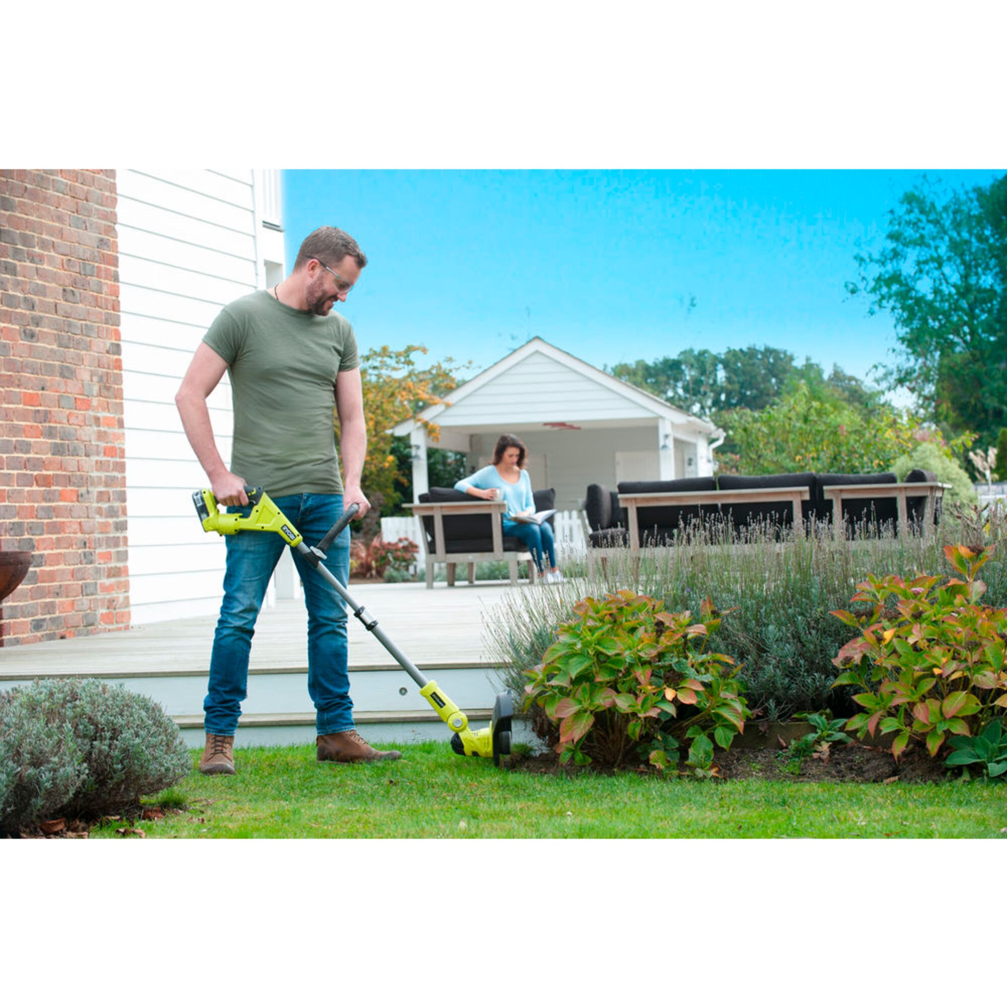 Ryobi Rasentrimmer ONE+ Hybrid-Rasentrimmer RLT1831H20F, 18Volt + Kabelbetrieb