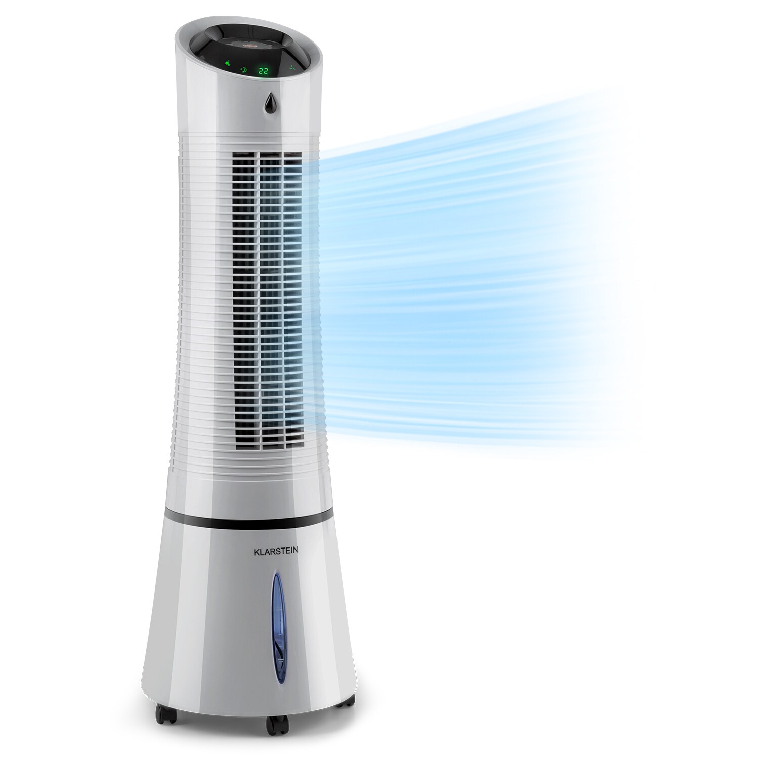 Skyscraper Ice 4-in-1 Luftkühler Ventilator 210 m³/h 30 W Oszillation mobil Fernbedienung Grau