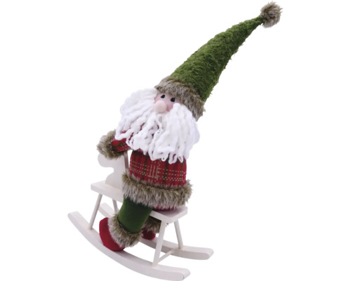 Decoratief figuur Lafiora Santa schommelpaard H 44 cm
