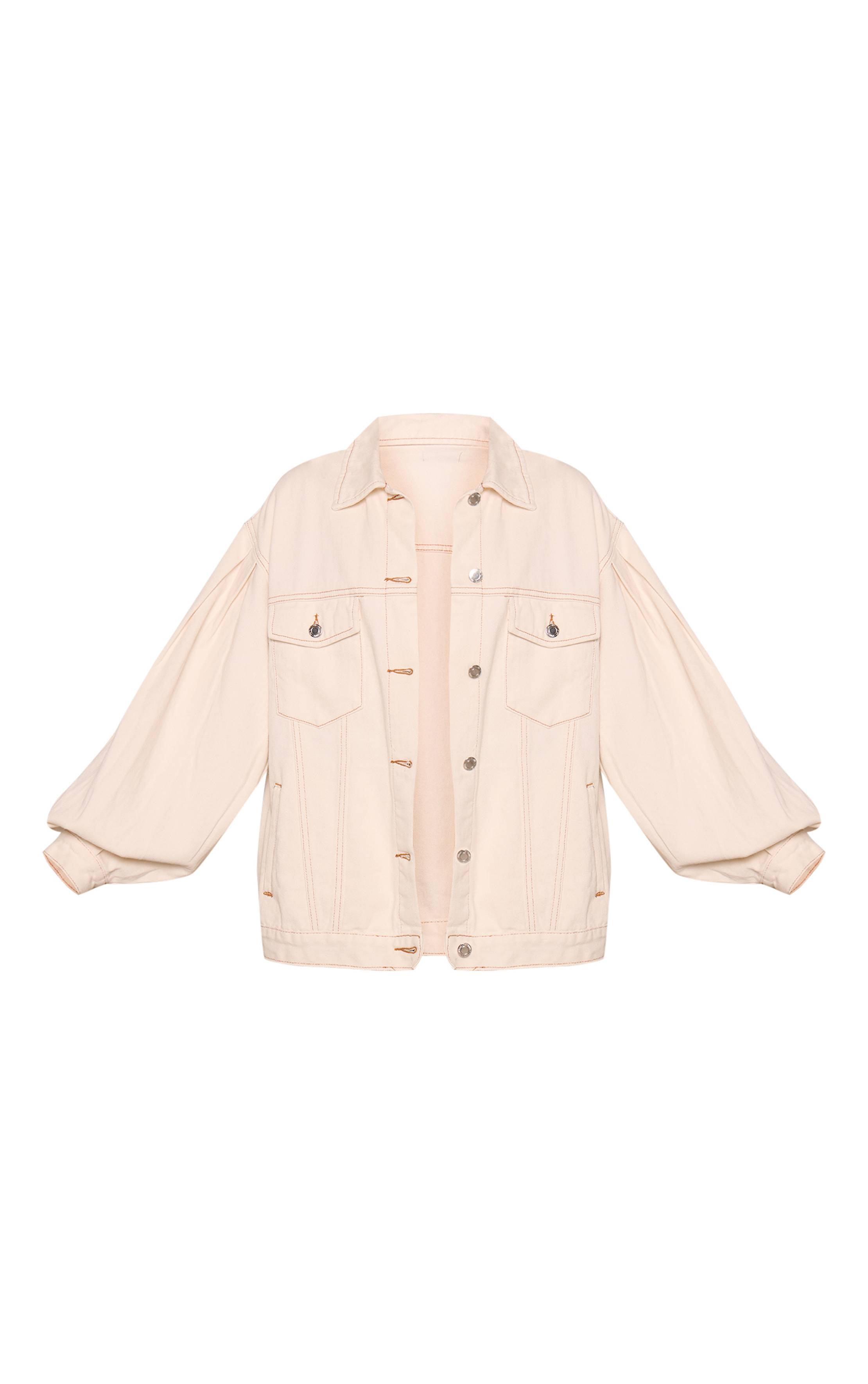 Ecru Veste En Denim Oversize À Manches Cocon
