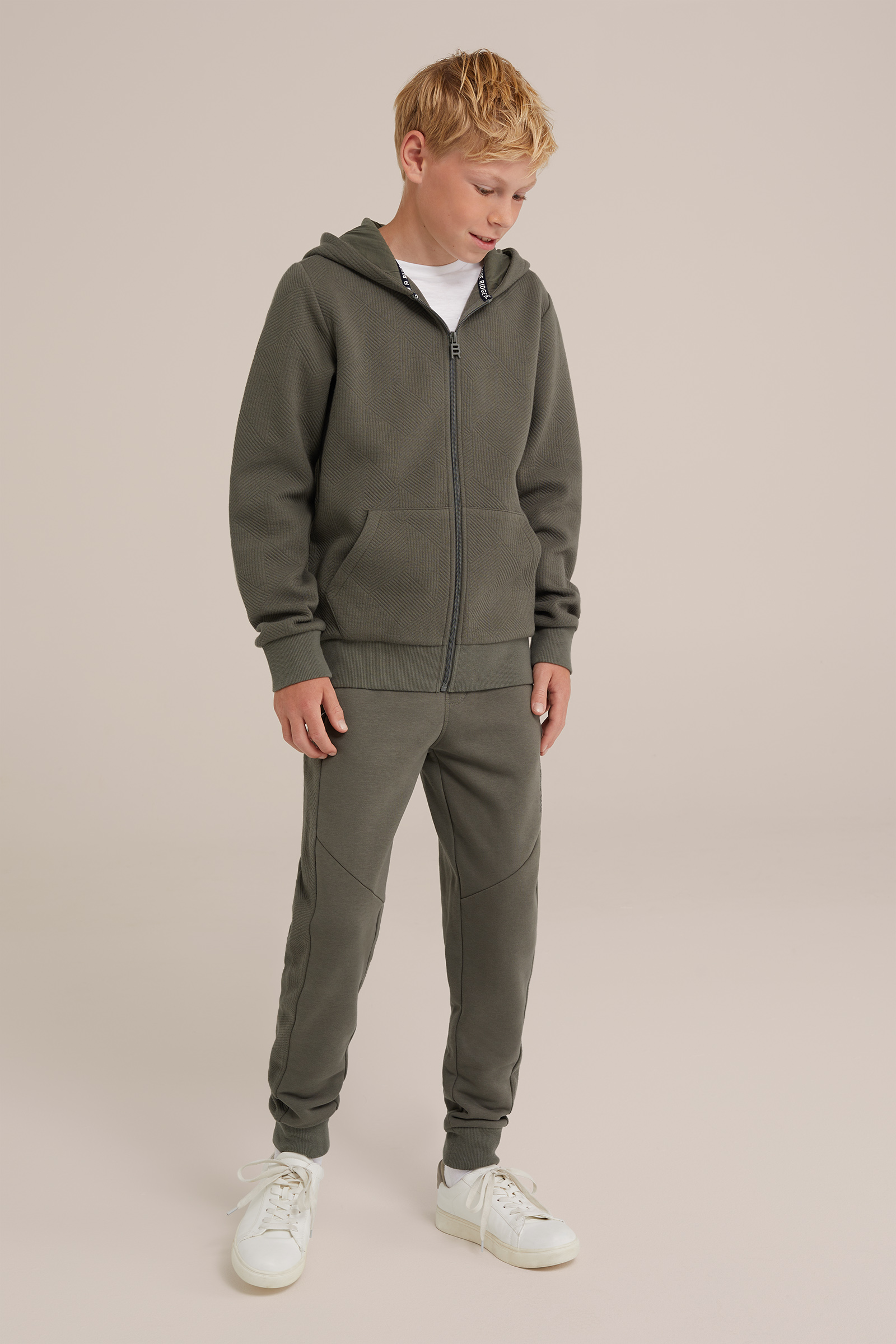 Jongens vest met structuur Blue Ridge Legergroen