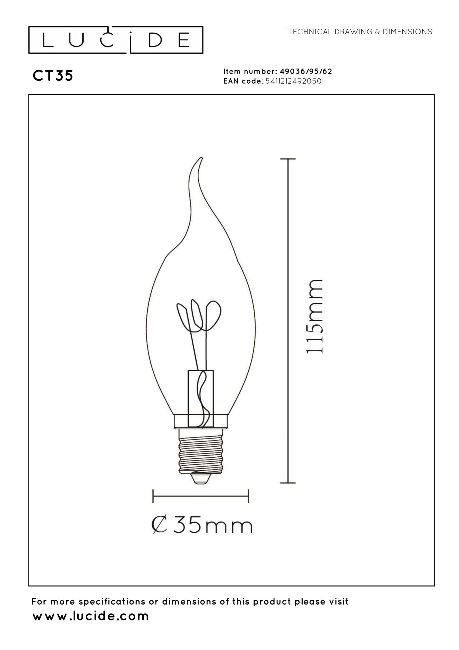 Lucide CT35 Filament lamp - Amber (set van 4)