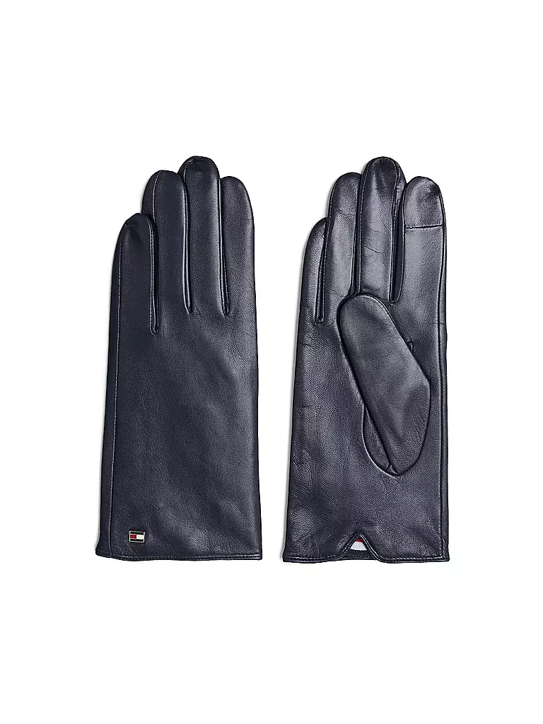 TOMMY HILFIGER Lederhandschuhe dunkelblau