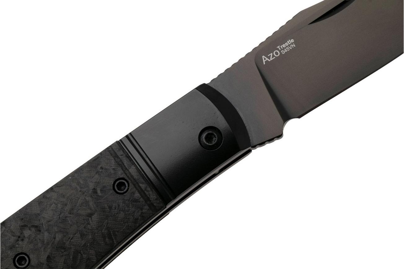 Kizer Trestle KI3761A1 Black DLC S45VN, Black Titanium Carbonfiber Inlay, zakmes, Azo design