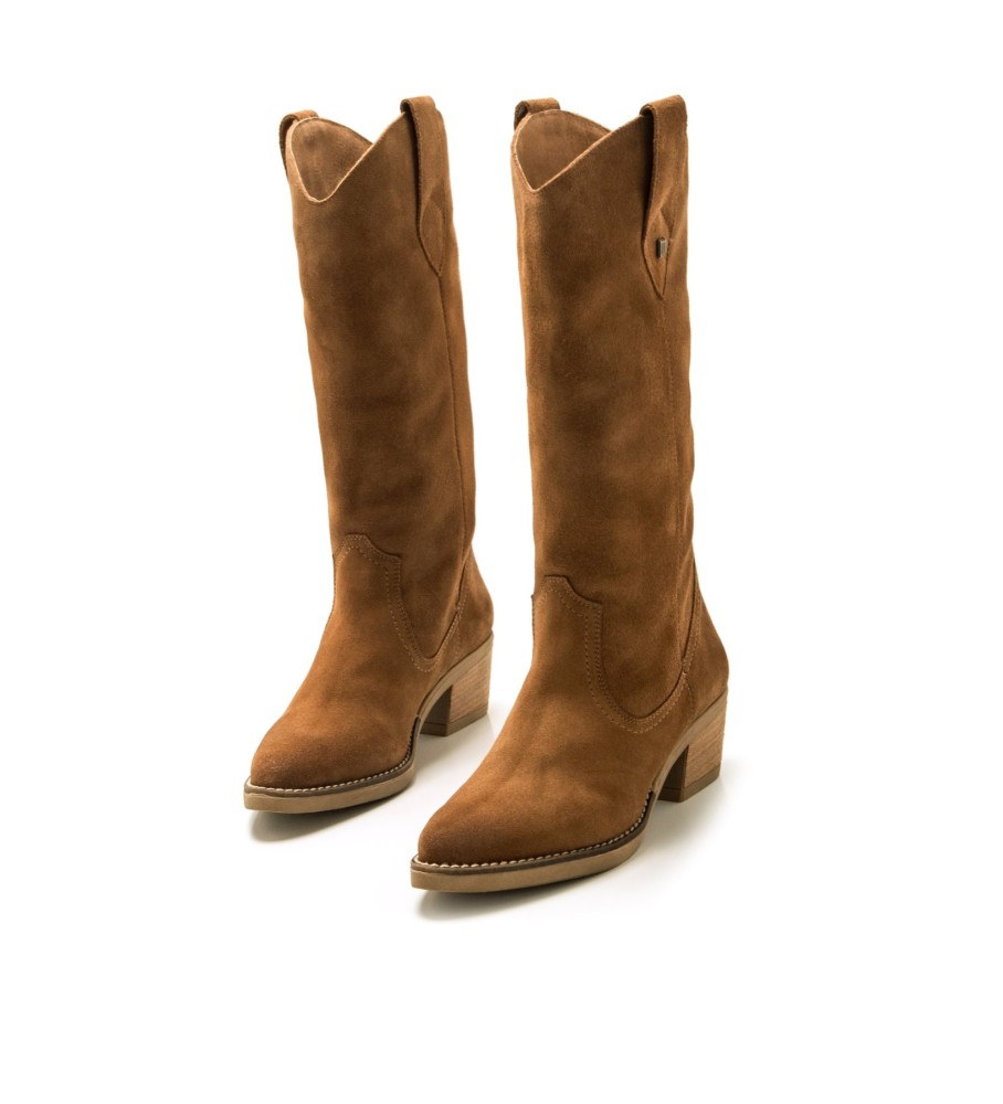 Botas Mustang Teo em couro marrom - Salto de 5 cm -