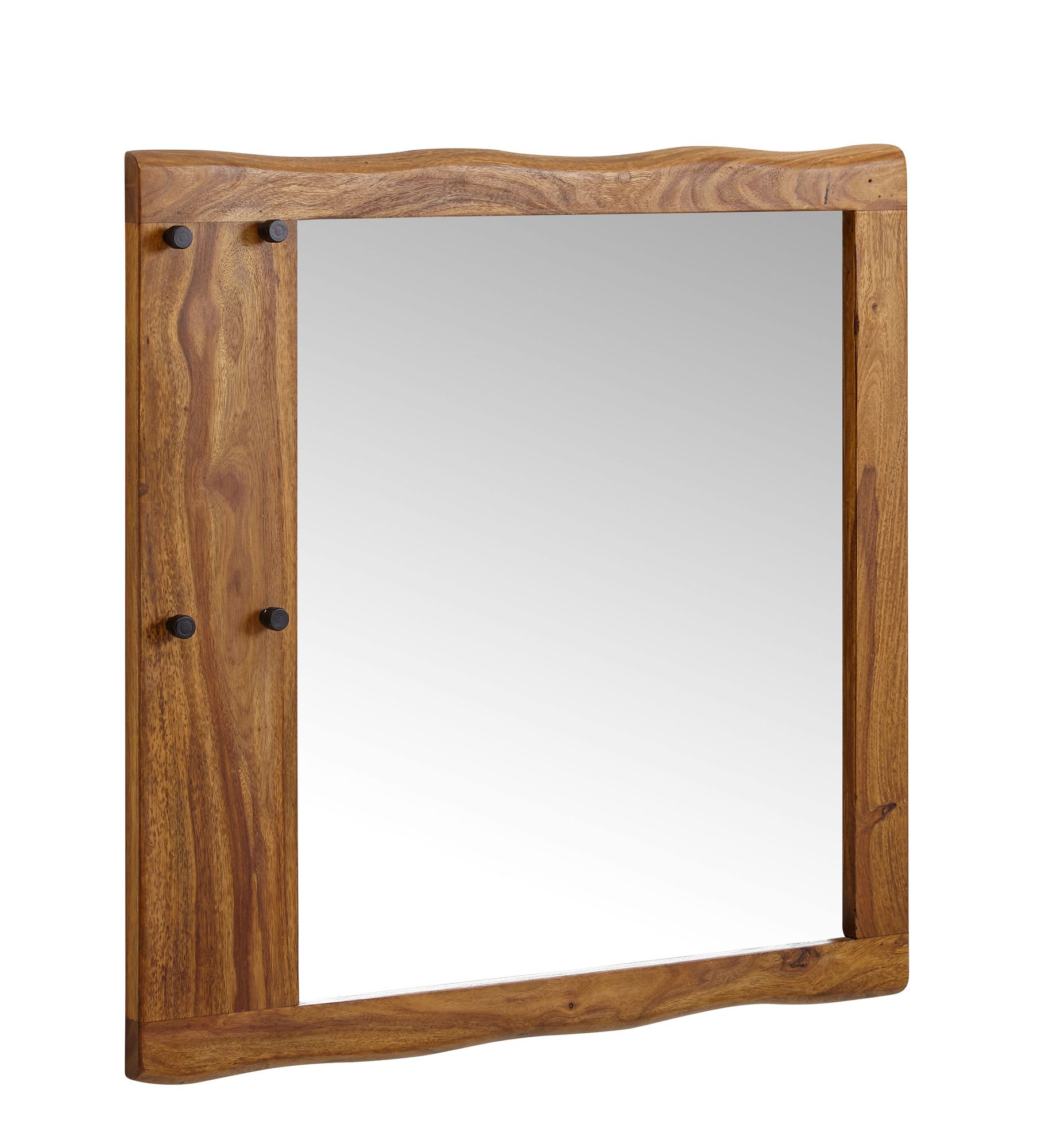 Wandspiegel FineBuy Flurspiegel Holz Massiv 80x80x3 cm Spiegel Flur Diele Groß
