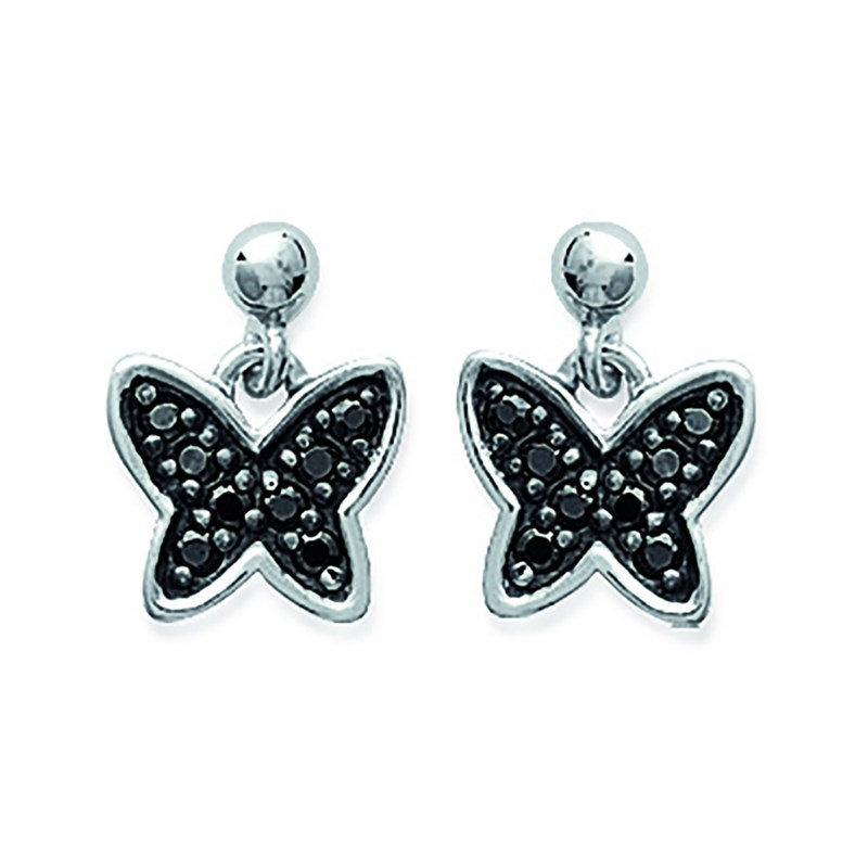 Boucles d'oreilles Femme - Argent 925 - Oxyde de zirconium - papillon