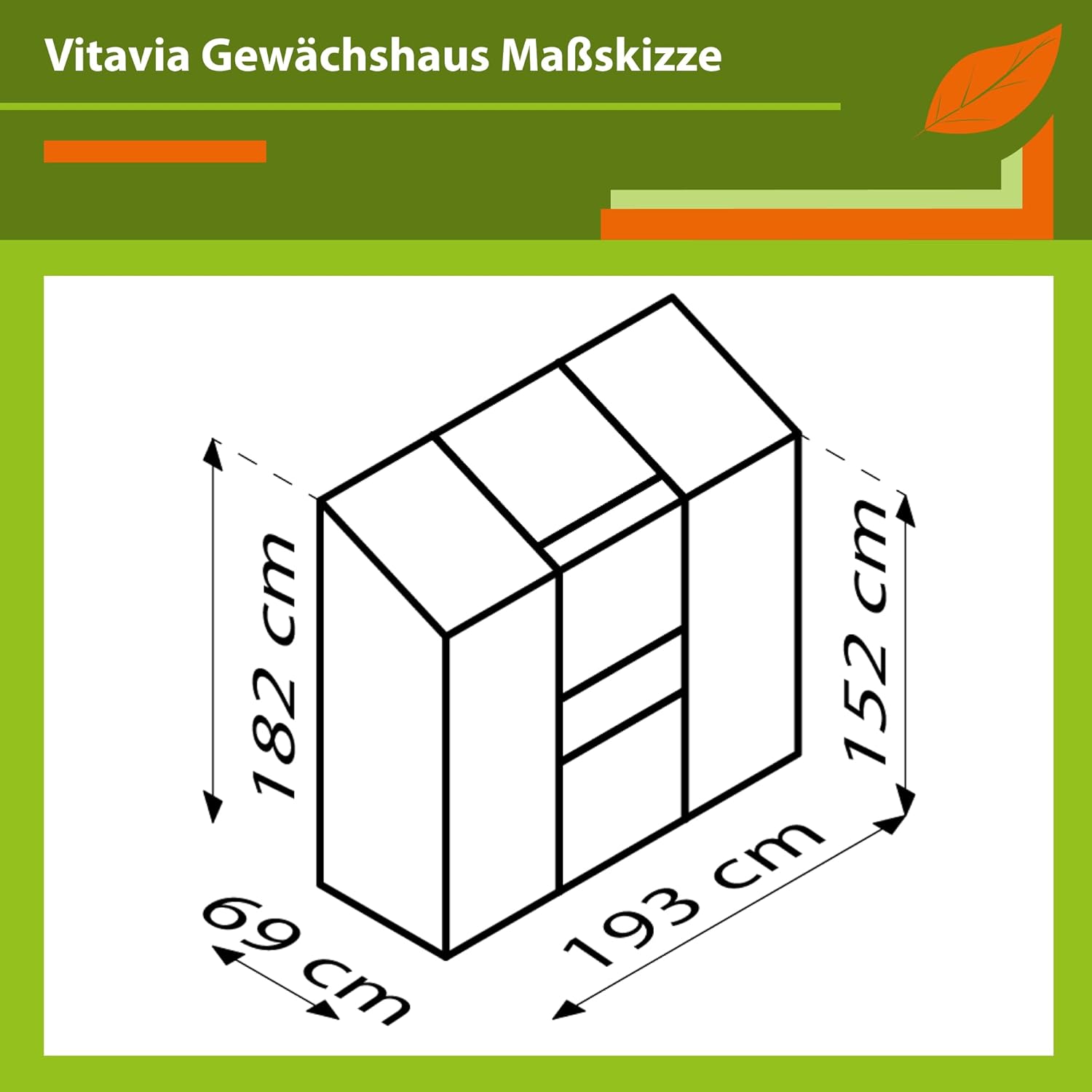 Vitavia Anlehn-Gewächshaus Ida 1300