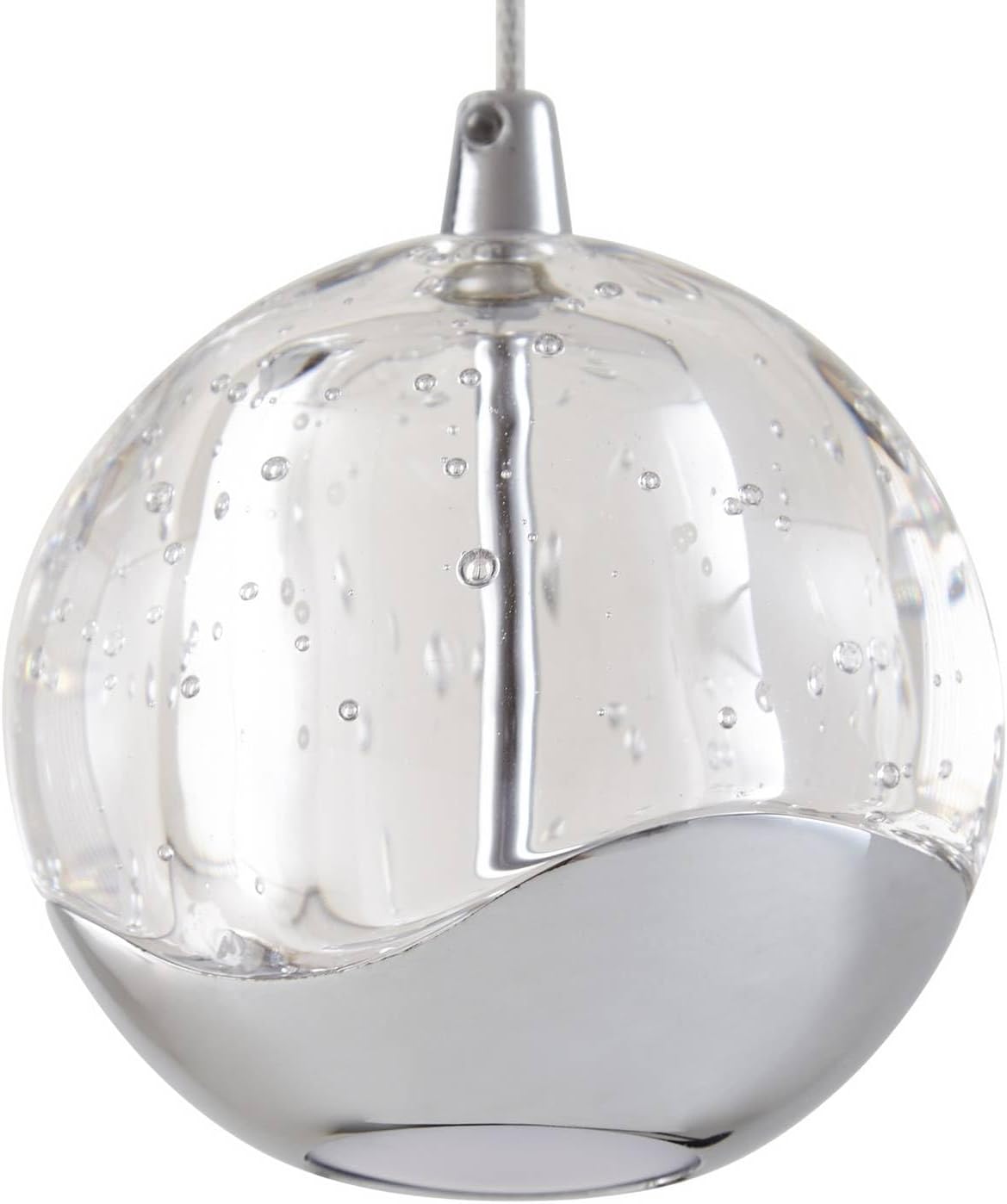 Lucande LED Esstisch Pendelleuchte Glas chrom, Hängeleuchte Esszimmer 15W Hängelampe Wohnzimmer Schlafzimmer Esszimmerlampe Pendellampe