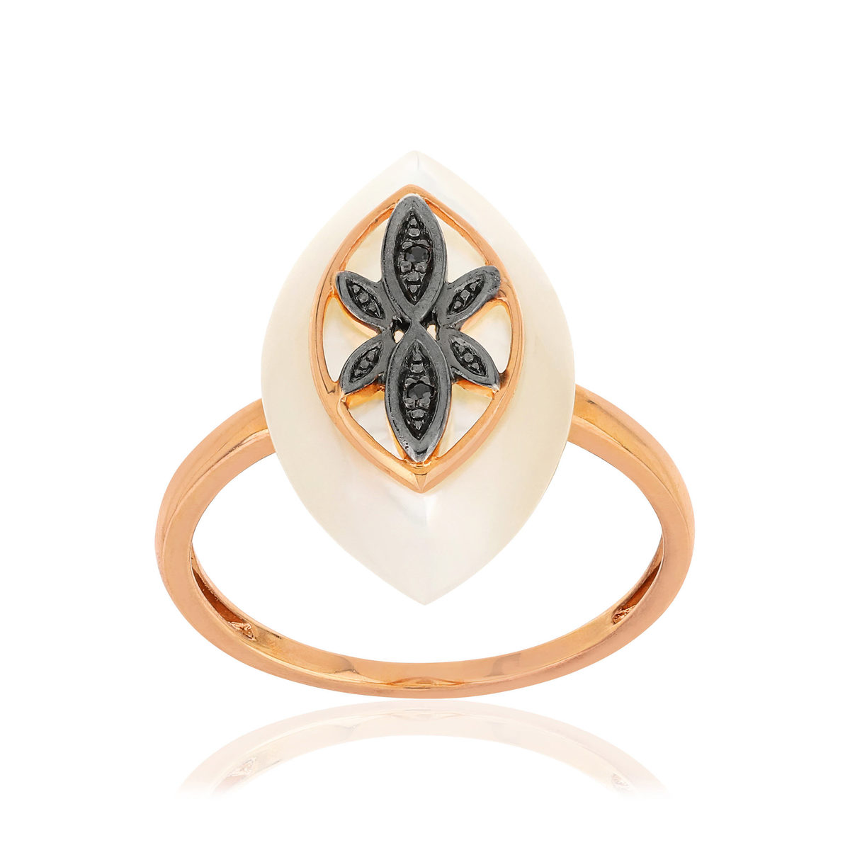 Bague MATY Or 375 rose Diamants Nacre